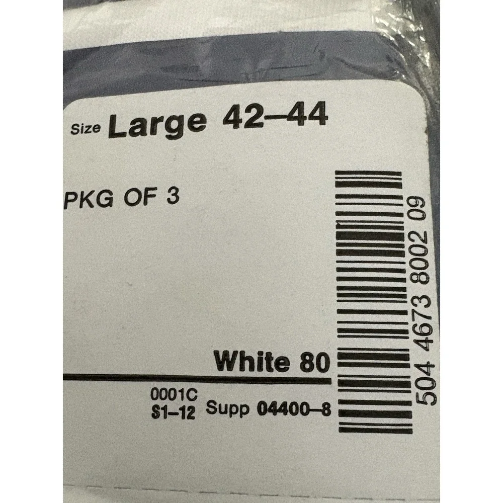 Vintage Stafford V Neck T Shirts Size Large 42-44 Undershirt White Cotton 3 Pack